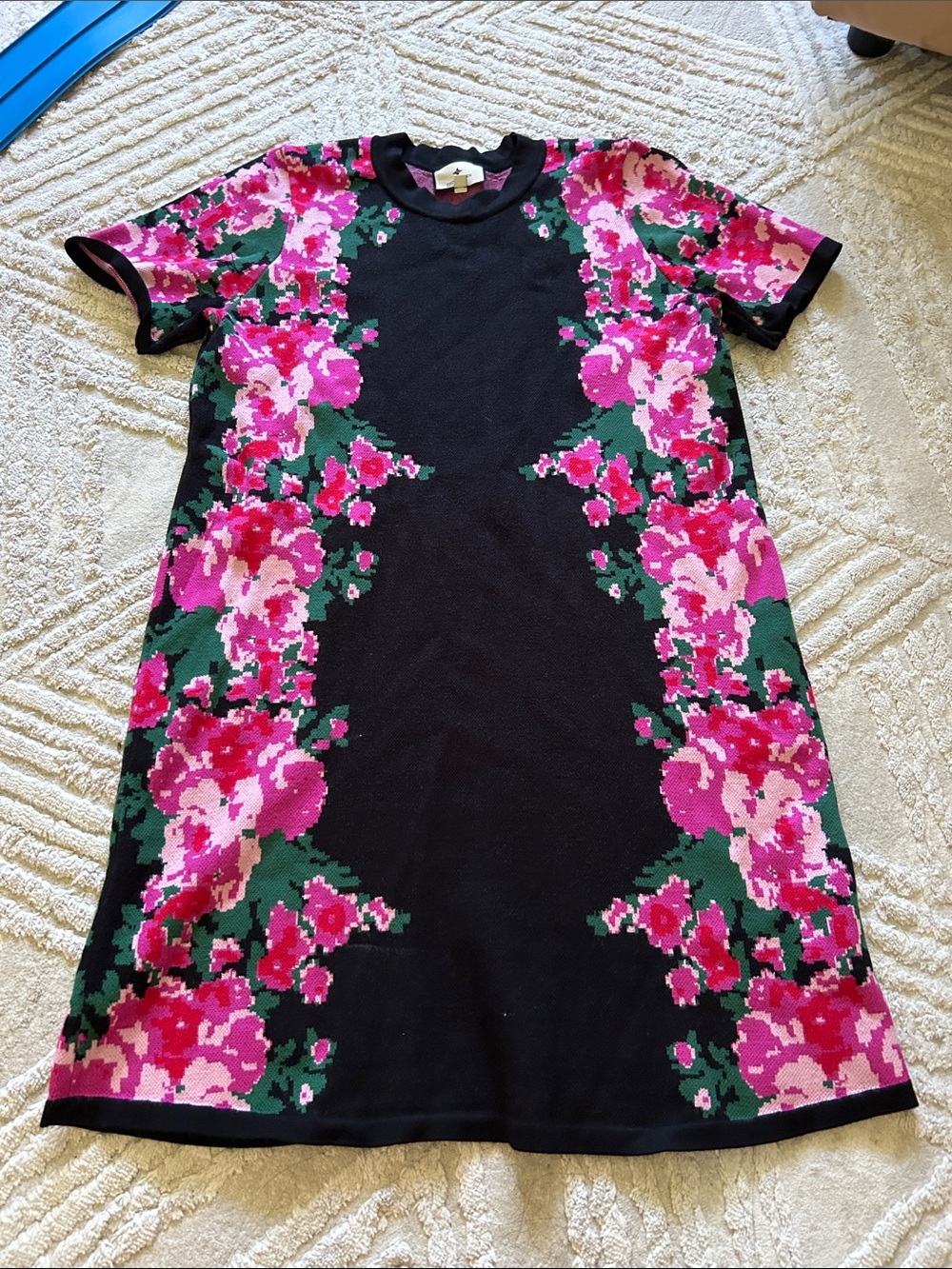 Tuckernuck Floral Knit Dress - Black with Pink Floral